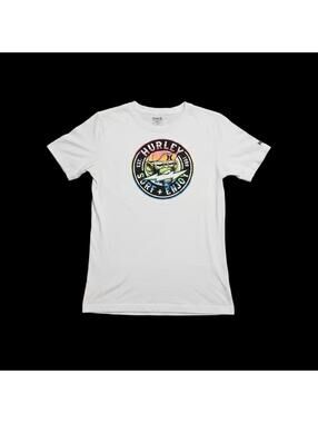 Hurley youth Graphic T-Shirt White Monkey Surf Enjoy Short Sleeve Cotton Tee XL